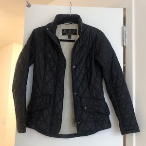 Barbour black quilted jacket with pockets